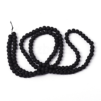 Baking Paint Transparent Glass Bead Strands X-GLAA-S031-6mm-38-1