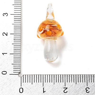Transparent Handmade Lampwork Pendants LAMP-T021-14G-1