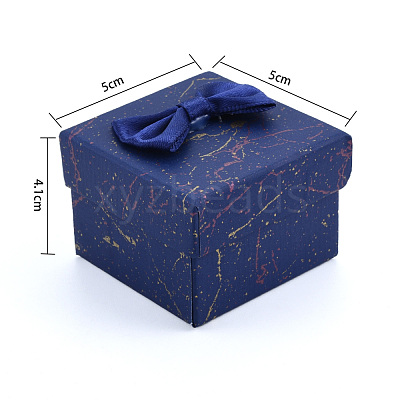 Ribbon Bow Cardboard Rings Jewelry Gift Boxes CBOX-N013-023-1