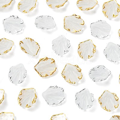 200Pcs 2 Colors Frosted Plastic Petal Pendants KY-FS0001-49-1