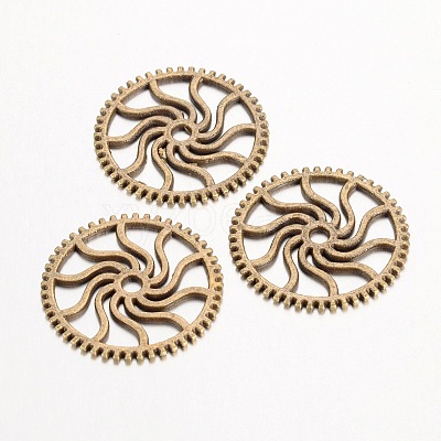 Steampunk Theme Tibetan Style Alloy Gear Cog Pendants TIBEB-19598-AB-NR-1