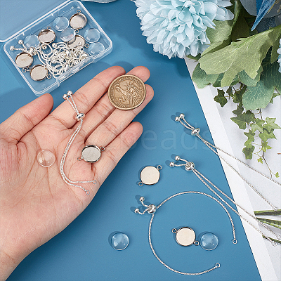DIY Blank Dome Link Slider Bracelet Making Kit DIY-NB0008-12-1