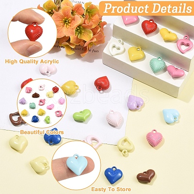 40Pcs 4 Styles Baking Paint Acrylic Pendants OACR-YW0004-48-1