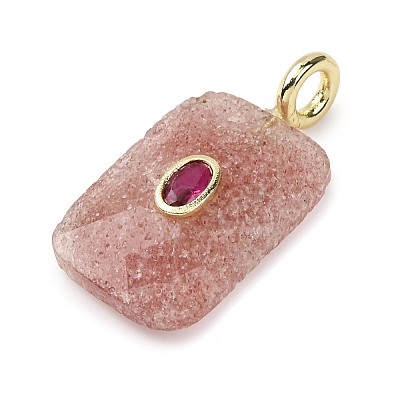 Natural Strawberry Quartz Faceted Pendants G-B186-01G-05-1