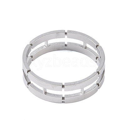 Non-Tarnish 304 Stainless Steel Chain Shape Finger Ring RJEW-C084-01A-P-1