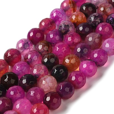 Dyed & Heated Natural Dragon Veins Agate Beads Strands G-P539-A01-27-1