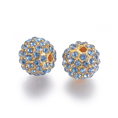 Alloy Rhinestone Beads RB-A034-10mm-A04G-1