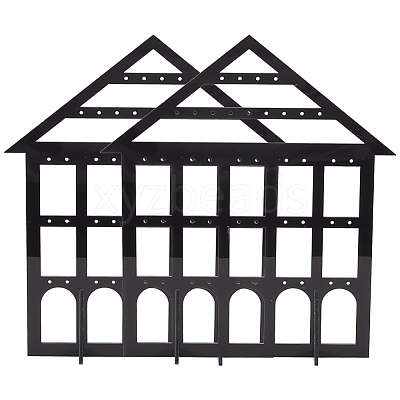 Detachable Lovely House Acrylic Earring Display Stands EDIS-WH0029-48A-1