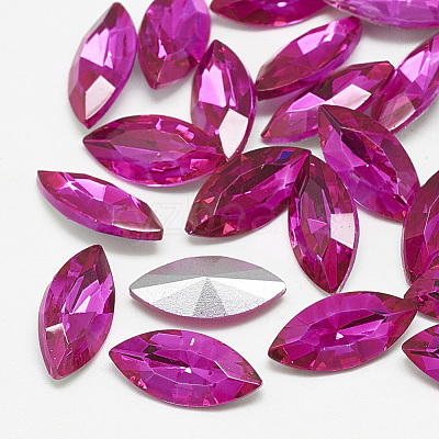 Pointed Back Glass Rhinestone Cabochons RGLA-T083-13x27mm-09-1