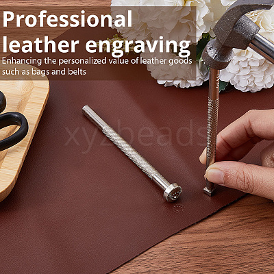 2Pcs 2 Styles DIY Alloy Steel Leathercraft Stamps TOOL-GF0003-53C-1