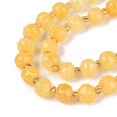 Ombre Effect Dyed Transparent Crackle Glass Beads Strands GLAA-Q111-8MM-07-1