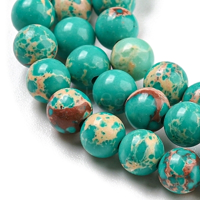 Synthetic Imperial Jasper Dyed Beads Strands G-D077-A01-02O-1