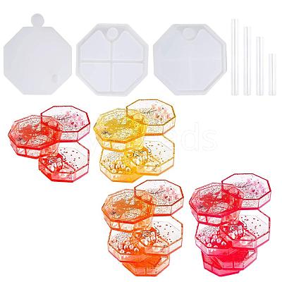 DIY Layered Rotating Storage Box Silicone Mold Sets DIY-X0293-86-1