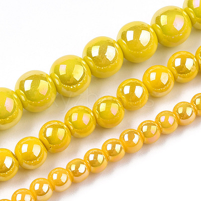 Electroplate Opaque Glass Beads Strands LS-GLAA-T032-P4mm-AB08-1