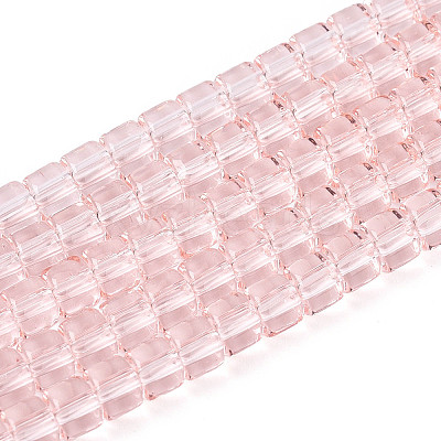 Transparent Glass Beads Strands GLAA-N065-4x4mm-A03-1
