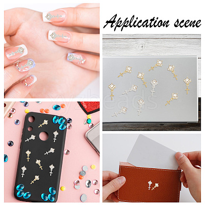 30Pcs 2 Colors Alloy Cabochons MRMJ-GO0002-07-1