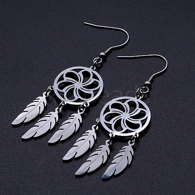 Tarnish Resistant 201 Stainless Steel Chandelier Earrings STAS-S105-JN357-1-1
