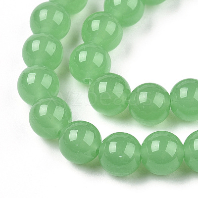 Imitation Jade Glass Beads Strands GLAA-T032-J6mm-02-1