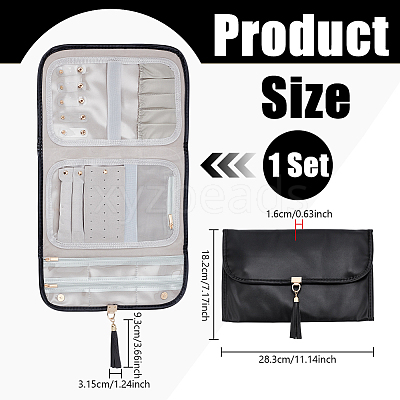 Rectangle PU Leather Envelope Travel Folding Rolls AJEW-WH0248-887A-1