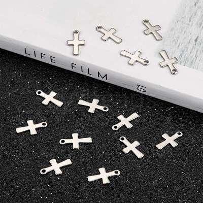 Tarnish Resistant Cross Stainless Steel Charms Pendants X-STAS-Q168-07-1