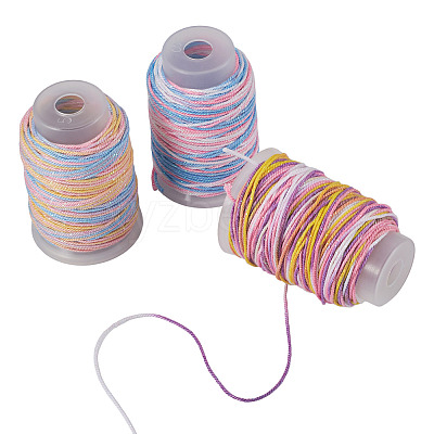 3 Rolls 3 Colors Segment Dyed Macrame Cotton Cord OCOR-TA0004-20A-1
