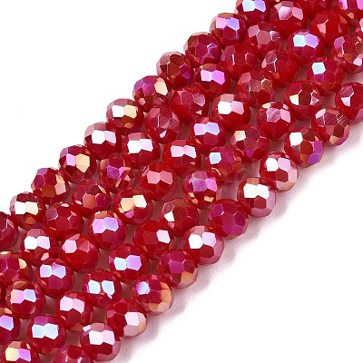 Electroplate Glass Beads Strands EGLA-A044-P4mm-B15-1
