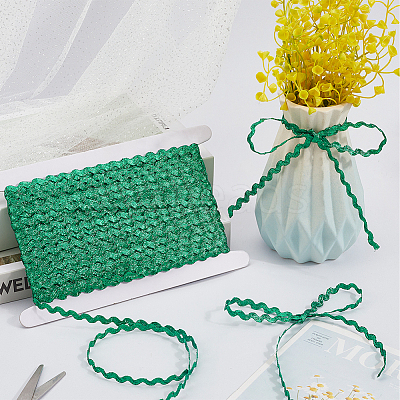 3 Rolls Polyester Wavy Fringe Trim Ribbon OCOR-GF0004-46B-1