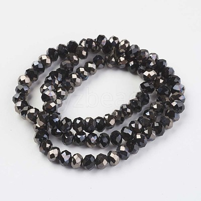 Electroplate Opaque Glass Beads Strands EGLA-A034-P4mm-P01-1