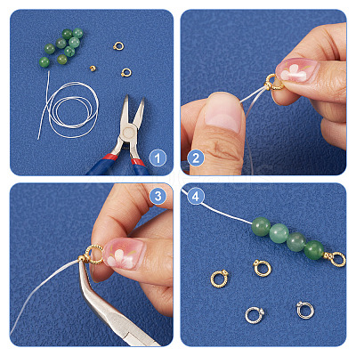 40Pcs 4 Styles Brass Ring Charm Connectors KK-TA0008-86-1