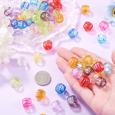 100Pcs UV Plating Transparent Acrylic European Beads TACR-TA0001-93B-1