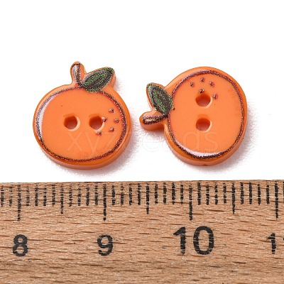 2-Hole Printed Opaque Resin Buttons RE-CBA2C75-04C-1