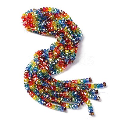 Electroplate & Gradient Color Glass Beads Strands LAMP-M023-01-1