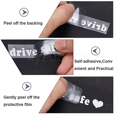 Laser PVC Drive Safe Self Adhesive Car Stickers STIC-WH0013-09A-1