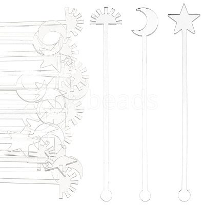 30Pcs 3 Style Transparent Acrylic Stirring Rods TACR-NB0001-30A-1