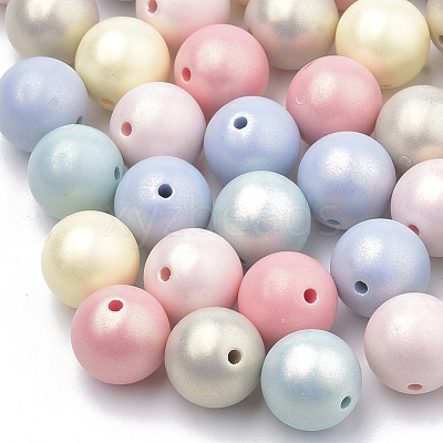 Spray Painted Style Acrylic Beads MACR-T010-16mm-1
