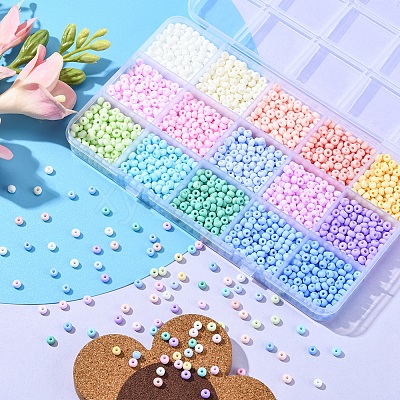 2250Pcs 15 Colors 6/0 Glass Seed Beads SEED-YW0002-09-1