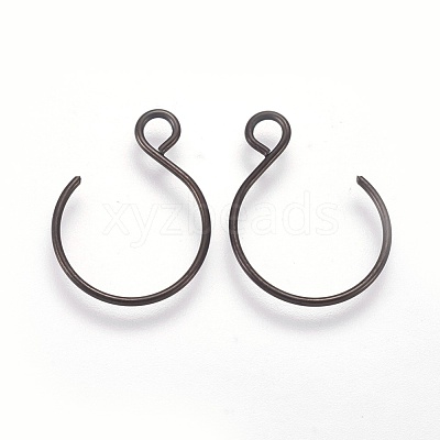 304 Stainless Steel Earring Hooks Ion Plating(IP) STAS-O119-10B-1