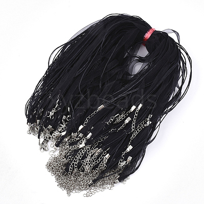 Waxed Cord and Organza Ribbon Necklace Making NCOR-T002-332-1