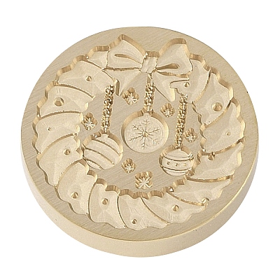Christmas Series Wax Seal Brass Stamp Head AJEW-M037-01G-29-1