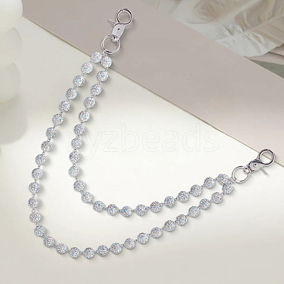 1Pc Polymer Clay Rhinestone Round Beaded Pants Chains AJEW-BM0001-29B-02-1