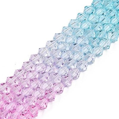 Gradient Color Baking Paint Glass Bead Strands X1-DGLA-A039-T4mm-A05-1