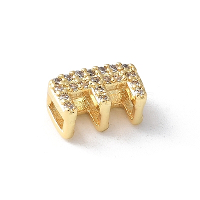 Brass Micro Pave Clear Cubic Zirconia Initial Multi-strand Links KK-S520-01G-05-1