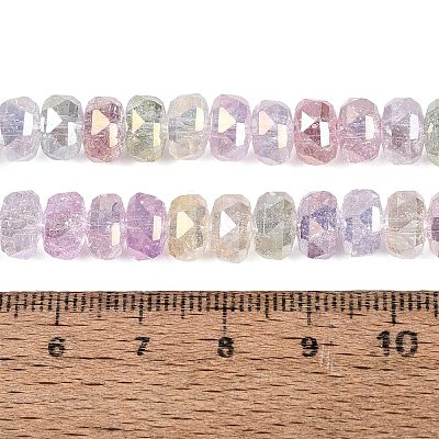 Electroplate Transparent Crackle Glass Beads Strands EGLA-Q135-01A-B01-1