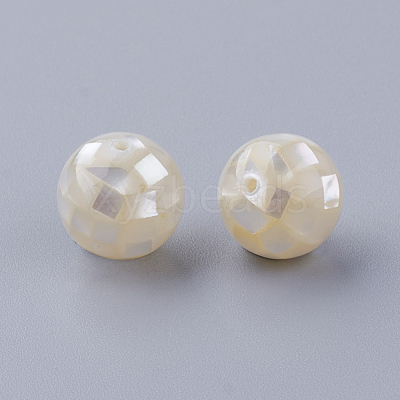 Natural White Shell Beads X-SSHEL-Q298-10mm-08-1