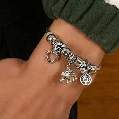 Alloy Beads European Bangles FS-WG24546-01-1