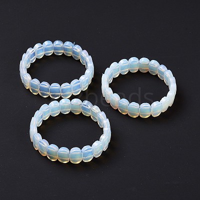 Opalite Oval Beaded Stretch Bracelet G-E010-01O-1