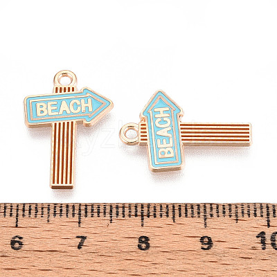 Beach Theme Alloy Enamel Pendants ENAM-T022-33J-1