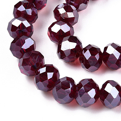 Electroplate Glass Beads Strands EGLA-A034-T8mm-A28-1