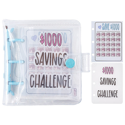 3-Ring 4 Inch PVC Mini Binder Savings Challenge DIY-WH0430-204C-1