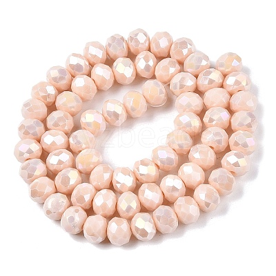 Electroplate Glass Beads Strands EGLA-A044-P8mm-B05-1